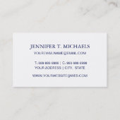 明るく青い熱帯水彩画パターン 名刺 (裏面)