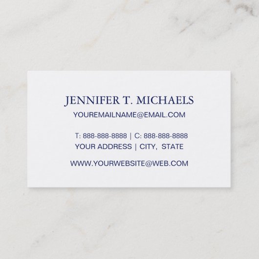 明るく青い熱帯水彩画パターン 名刺 (裏面)