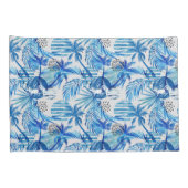 明るく青い熱帯水彩画パターン 枕カバー (裏面-右)