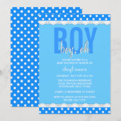 明るく青い男の赤ちゃんのシャワーの招待状 招待状 (正面/裏面)