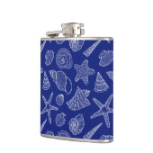 明るく青い貝パターン フラスク (左)