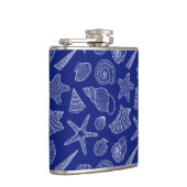 明るく青い貝パターン フラスク (右)