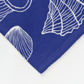 明るく青い貝パターン フリースブランケット (角)