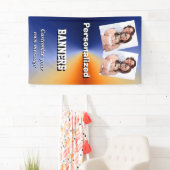 明るく青くカスタムな写真テンプレート 横断幕 (インサイチュ)