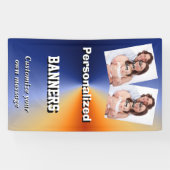 明るく青くカスタムな写真テンプレート 横断幕 (横)