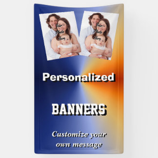 明るく青くカスタムな写真テンプレート 横断幕