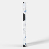 明るく青と灰色のスプラッタ柄 iPhoneケース (右側面)