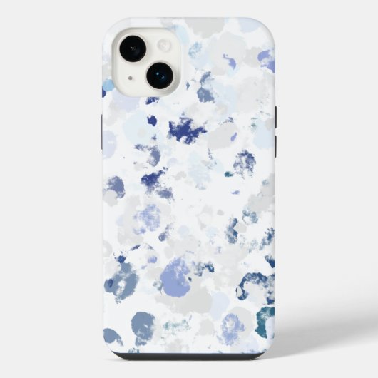 明るく青と灰色のスプラッタ柄 iPhoneケース (裏面)