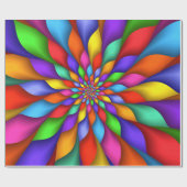 明るく鮮やかでサイケデリックな螺線形の覆い ラッピングペーパー (フラット)