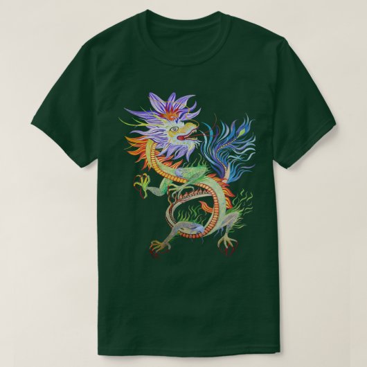 明るく鮮やかな中国の炎のドラゴンがTShirを切り出す Tシャツ (デザイン正面)