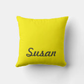 明るく黄色いネオン粋なモノグラム クッション (裏面)