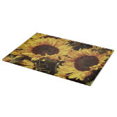 明るく黄色いヒマワリ カッティングボード (角)
