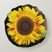 明るく黄色いヒマワリ ラウンドクッション (裏面)
