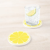 明るく黄色いレモン柑橘類の切れのコースター コースター (側面)