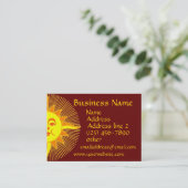 明るく黄色い微笑の日曜日の名刺 名刺 (スタンド正面)