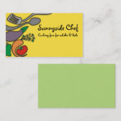 明るく黄色い野菜炊事用具の名刺 名刺 (正面/裏面)