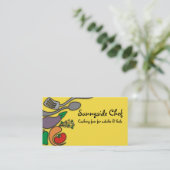 明るく黄色い野菜炊事用具の名刺 名刺 (スタンド正面)