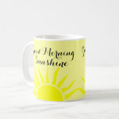 明るく黄色い"おはよう日光"の|黄色い日曜日 コーヒーマグカップ (正面左)