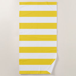 明るく黄色く白い縞模様 ビーチタオル