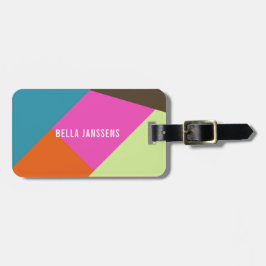 明るく、はっきりしたな色のブロック ラゲッジタグ