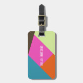 明るく、はっきりしたな色のブロック ラゲッジタグ (正面縦)