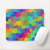 明るく、カラフルな多角形のモザイク模様 マウスパッド (マウス)