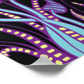 明るく、幻覚性、装飾、幻想的なキノコ ポスター (角)