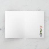 明るく、美しい水彩画のアマリリスの花 カード (内部)