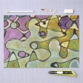 明るく、陽気で、カラフルのサークルと渦巻モダンき 薄葉紙 (クラフト)