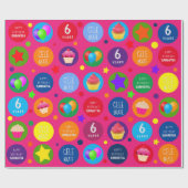 明るく、鮮やか& カラフル – 任意の年齢ハッピーバースデー ラッピングペーパー (フラット)