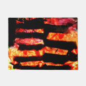 明るさのオレンジ色の抽象芸術形式ストライプの、オレンジ ドアマット (正面)