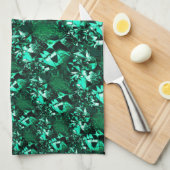 明るさ、レリーフ、 浮き彫りのような緑の色調 キッチンタオル (四つ折り)