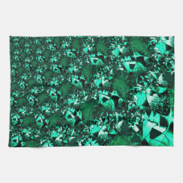 明るさ、レリーフ、 浮き彫りのような緑の色調 キッチンタオル