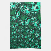 明るさ、レリーフ、 浮き彫りのような緑の色調 キッチンタオル (縦)