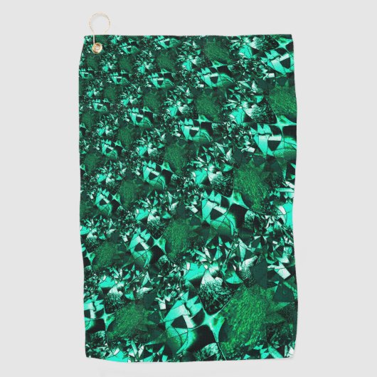 明るさ、レリーフ、 浮き彫りのような緑の色調 ゴルフタオル (正面)
