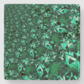 明るさ、レリーフ、 浮き彫りのような緑の色調 ストーンコースター (正面)