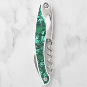 明るさ、レリーフ、 浮き彫りのような緑の色調 ソムリエナイフ (裏面)