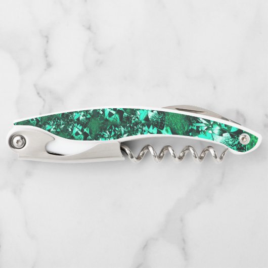 明るさ、レリーフ、 浮き彫りのような緑の色調 ソムリエナイフ (正面)