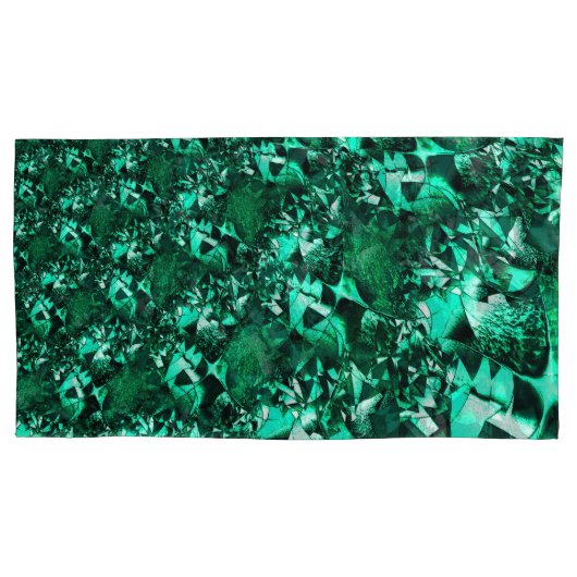 明るさ、レリーフ、 浮き彫りのような緑の色調 枕カバー (正面左)