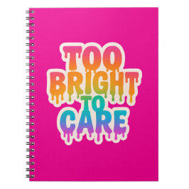 明るすぎる気に – ネオンドリップタイポグラフィとボール ノートブック