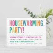 明るはっきりしたい色の引っ越し祝いパーティーパーティの招待状 招待状 (スタンド正面)