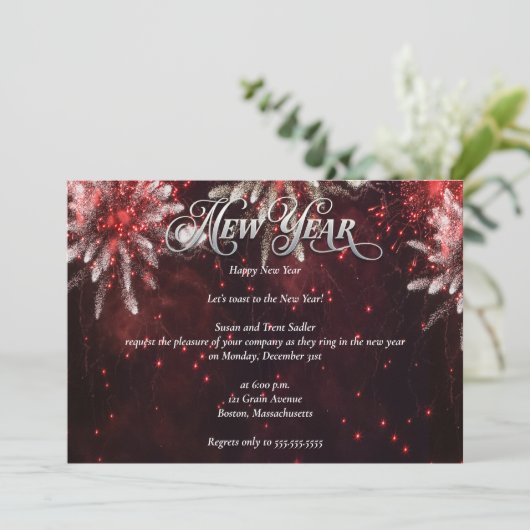 明るエレガントい大晦日パーティー 招待状 (スタンド正面)