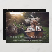 明るエレガントく輝メリーくクリスマス写真 シーズンカード (正面/裏面)