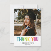 明るカラフルいお礼の写真 サンキューカード (正面)