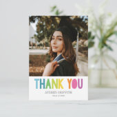 明るカラフルいお礼の写真 サンキューカード (スタンド正面)