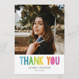 明るカラフルいお礼の写真 サンキューカード