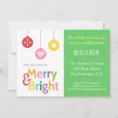 明るカラフルいクリスマス·パーティー 招待状 (正面)