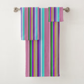 明るカラフルい縦のストライプ バスタオルセット (インサイチュ)