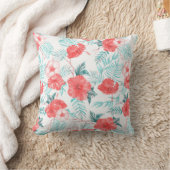 明るカラフルいhの手描きの熱帯模様 クッション (ブランケット)