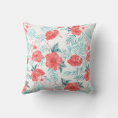 明るカラフルいhの手描きの熱帯模様 クッション (裏面)